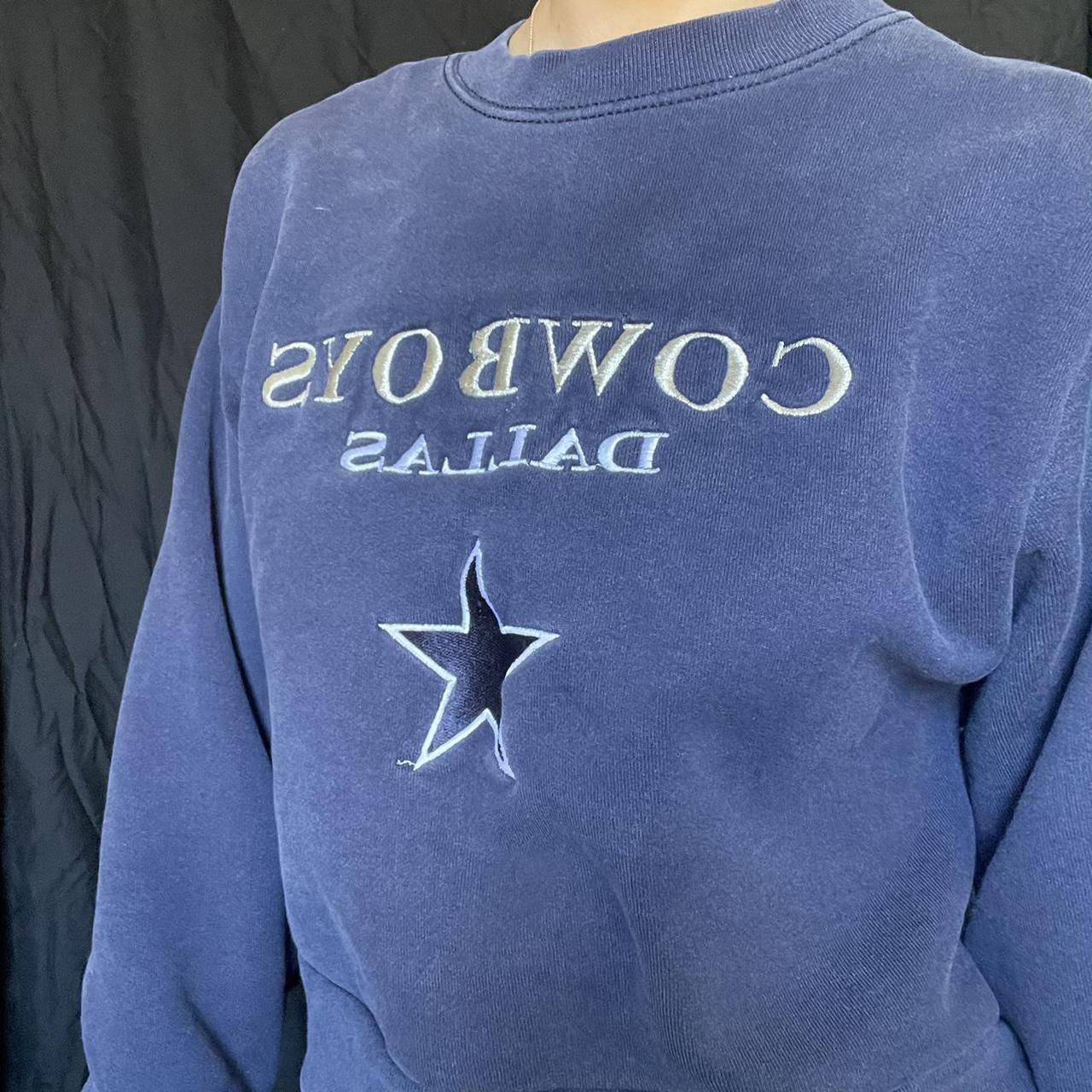 Women's Dallas Cowboys Vintage Cropped Hoodie Size L - Depop