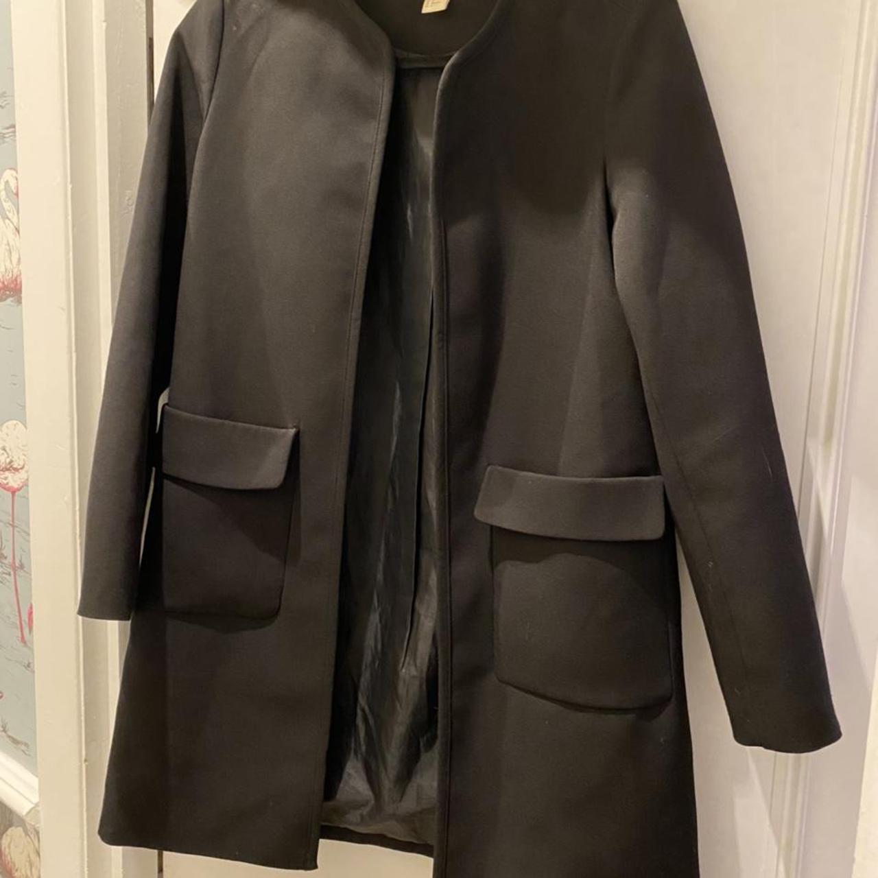 h&m collarless coat