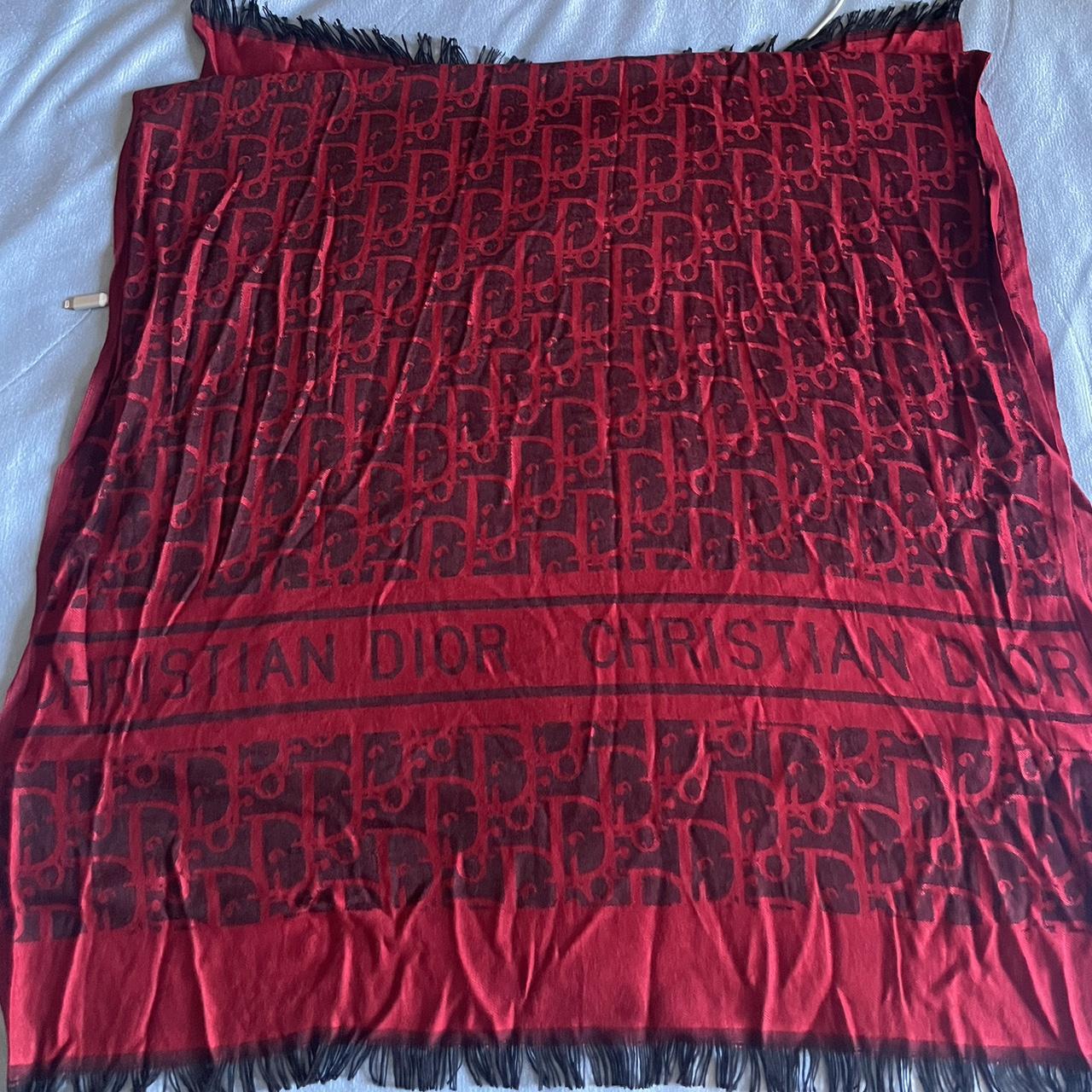 Christian Dior Men's Red and Black Scarfwraps Depop