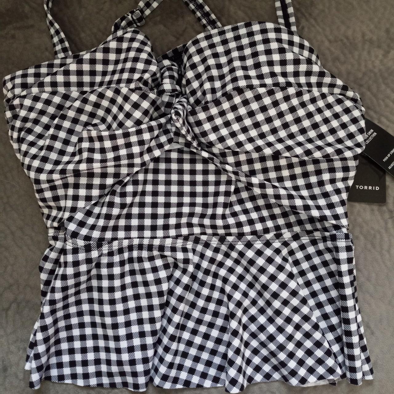 TORRID peplum style gingham tankini swim top.... - Depop