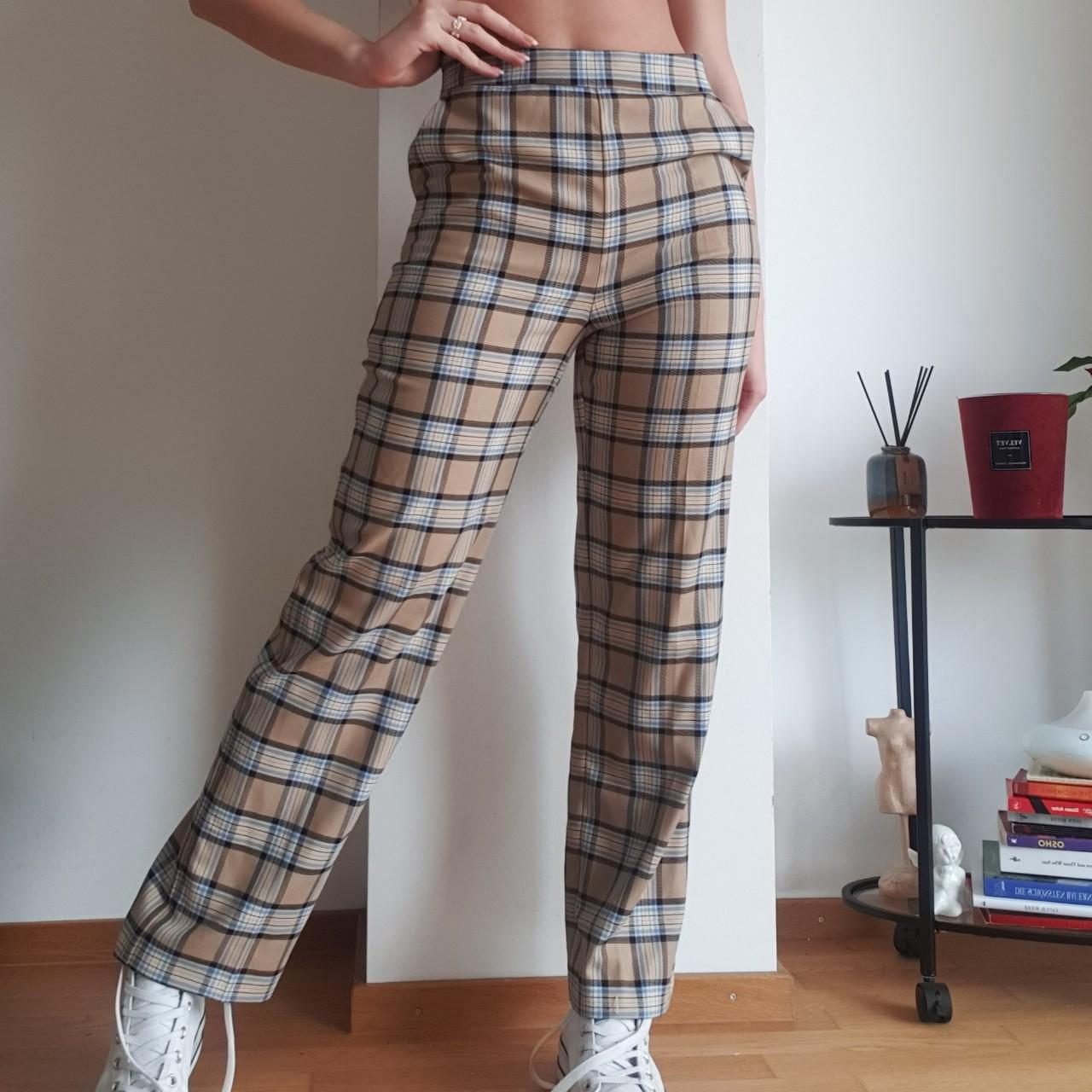 Plaid best sale pants tan