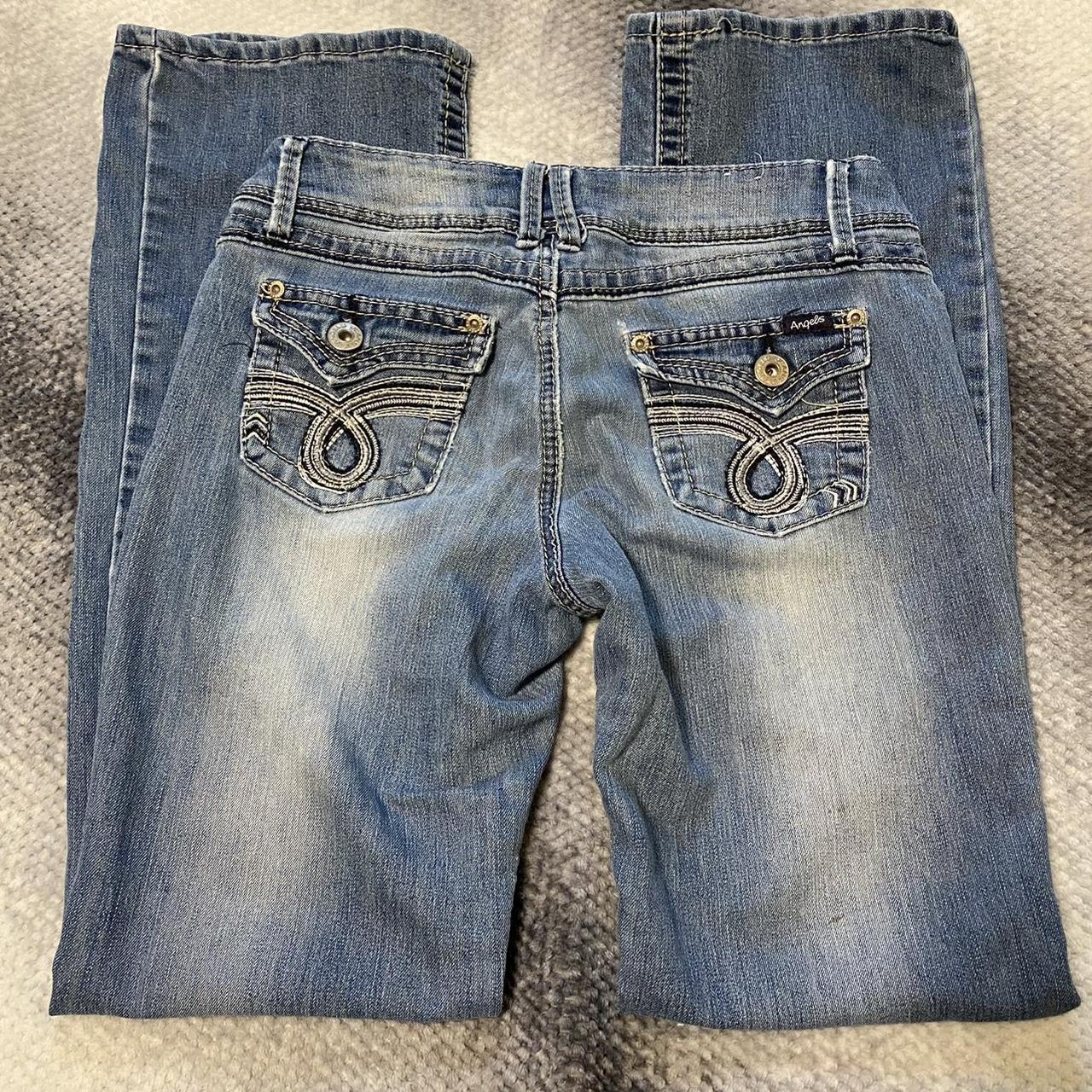 2000s angels low rise bootcut jeans such a cute... - Depop