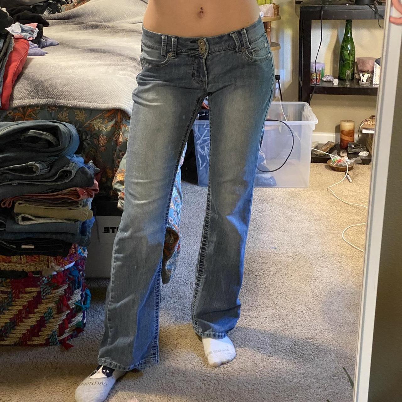 2000s angels low rise bootcut jeans such a cute... - Depop