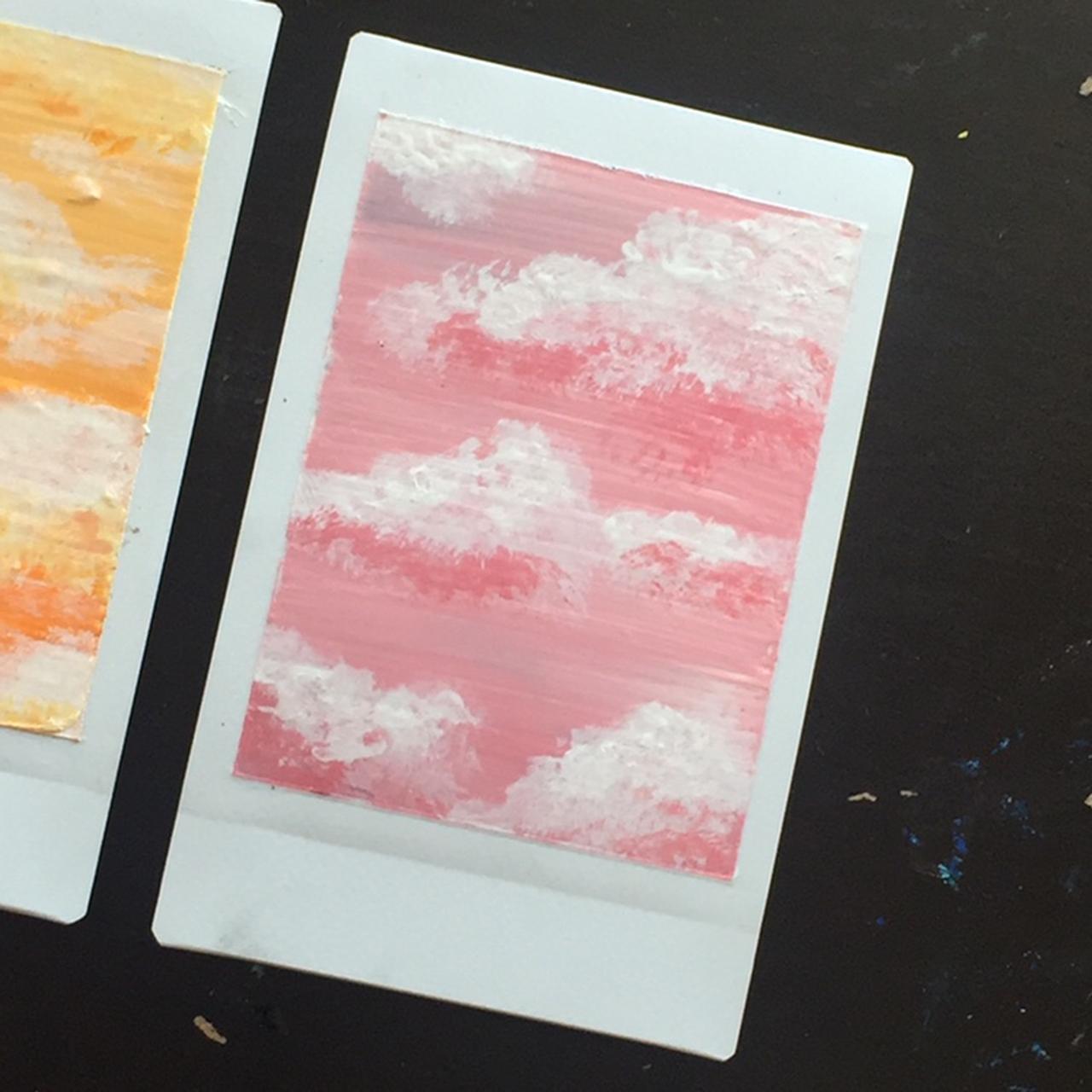 polaroid paintings! acrylic paintings over