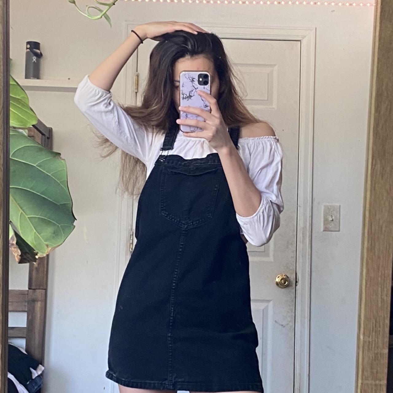 Black overall dress