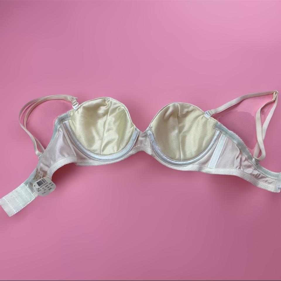 deadstock vintage Victoria Secret white satin bra - Depop