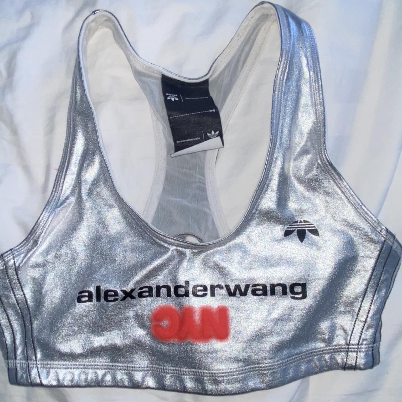 Alexander Wang gray sports bra size small never been - Depop