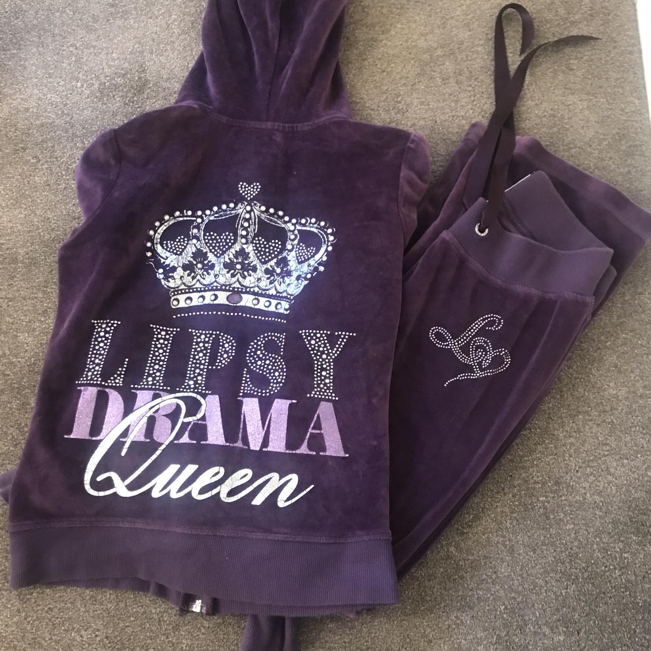 Lipsy velour hoodie outlet with diamante crown back