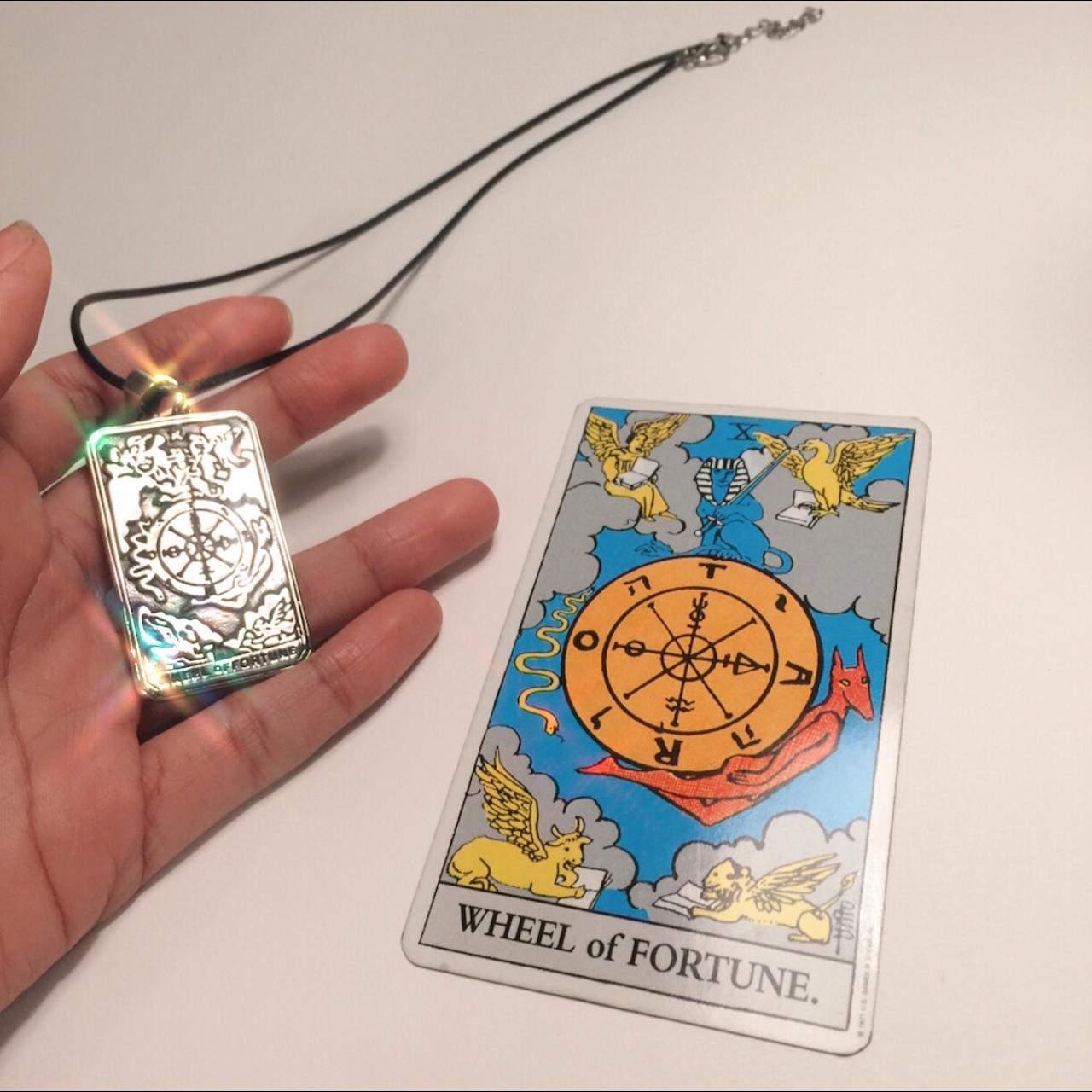 Wheel Of Fortune tarot card pendant chain • 316L - Depop