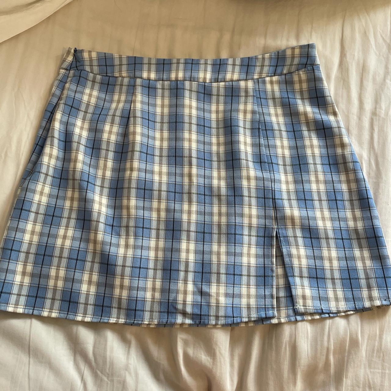 SHEIN Women's Blue and White Skirt | Depop