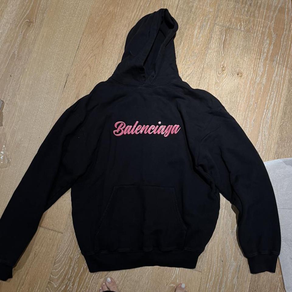 balenciaga hoodie pink writing