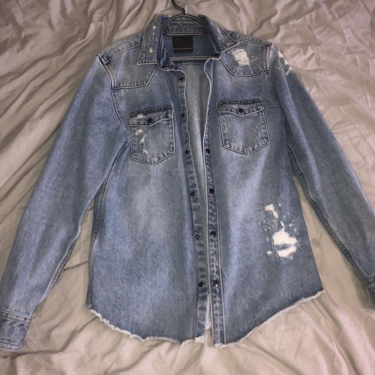 zara ripped denim jacket