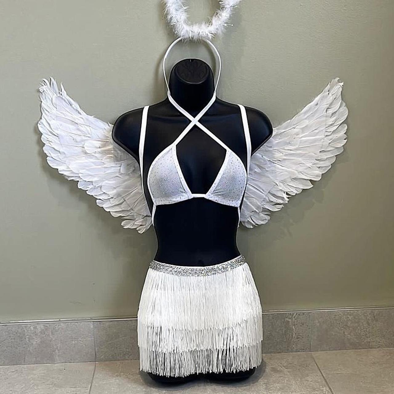 White angel costume, angel outfit, angel wings,... - Depop