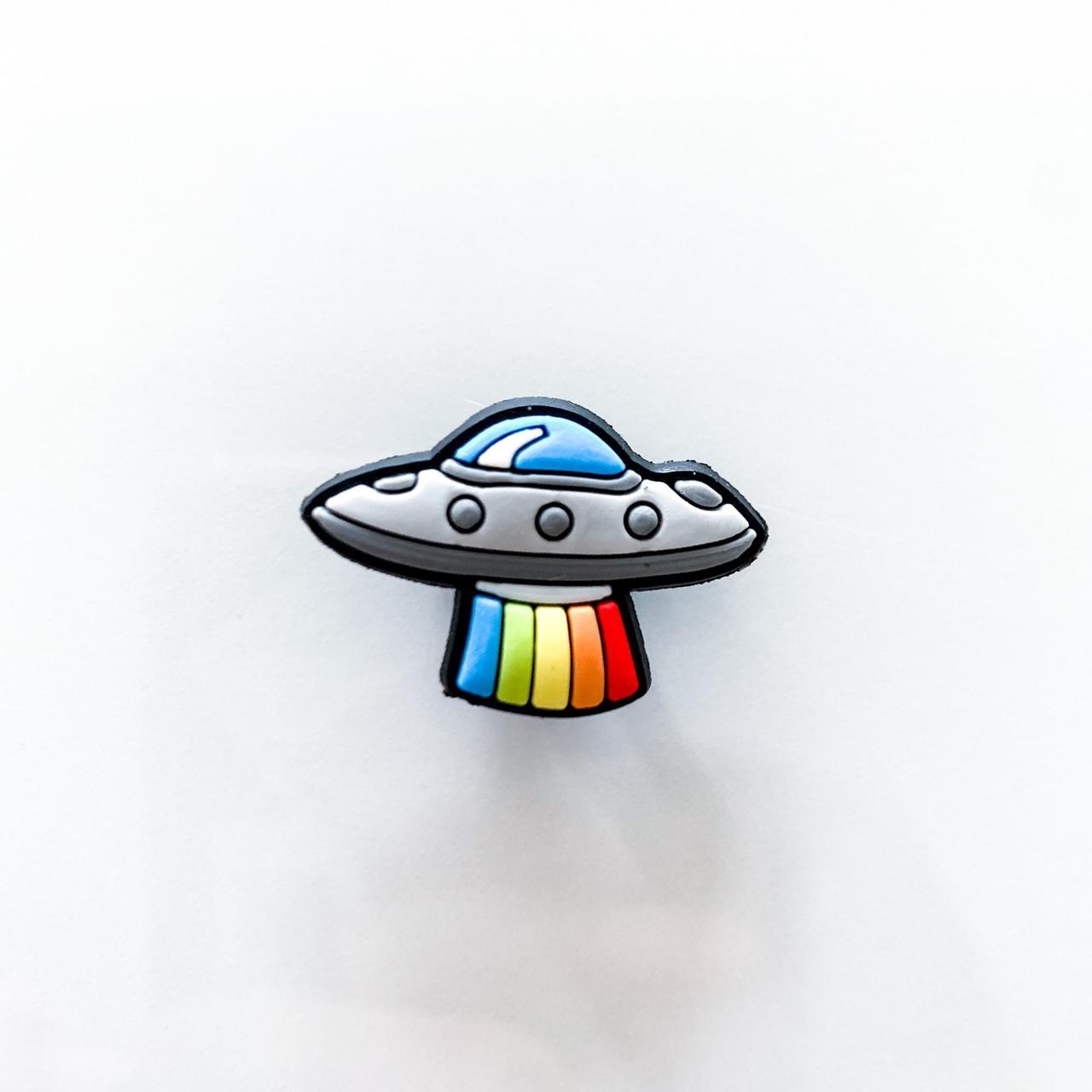 Cute Rainbow spaceship croc charm 🌈 Brand new... - Depop