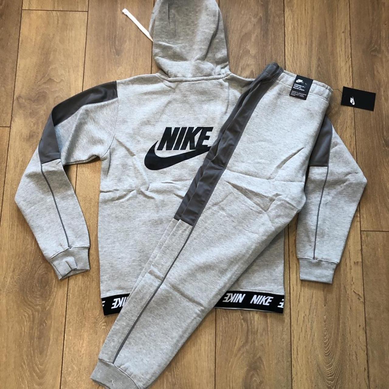 Nike hybrid tracksuit Tape design Grey styling Reg... - Depop