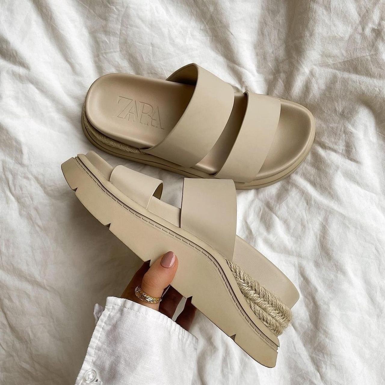 Zara sporty sandals with two rubberised straps on Depop