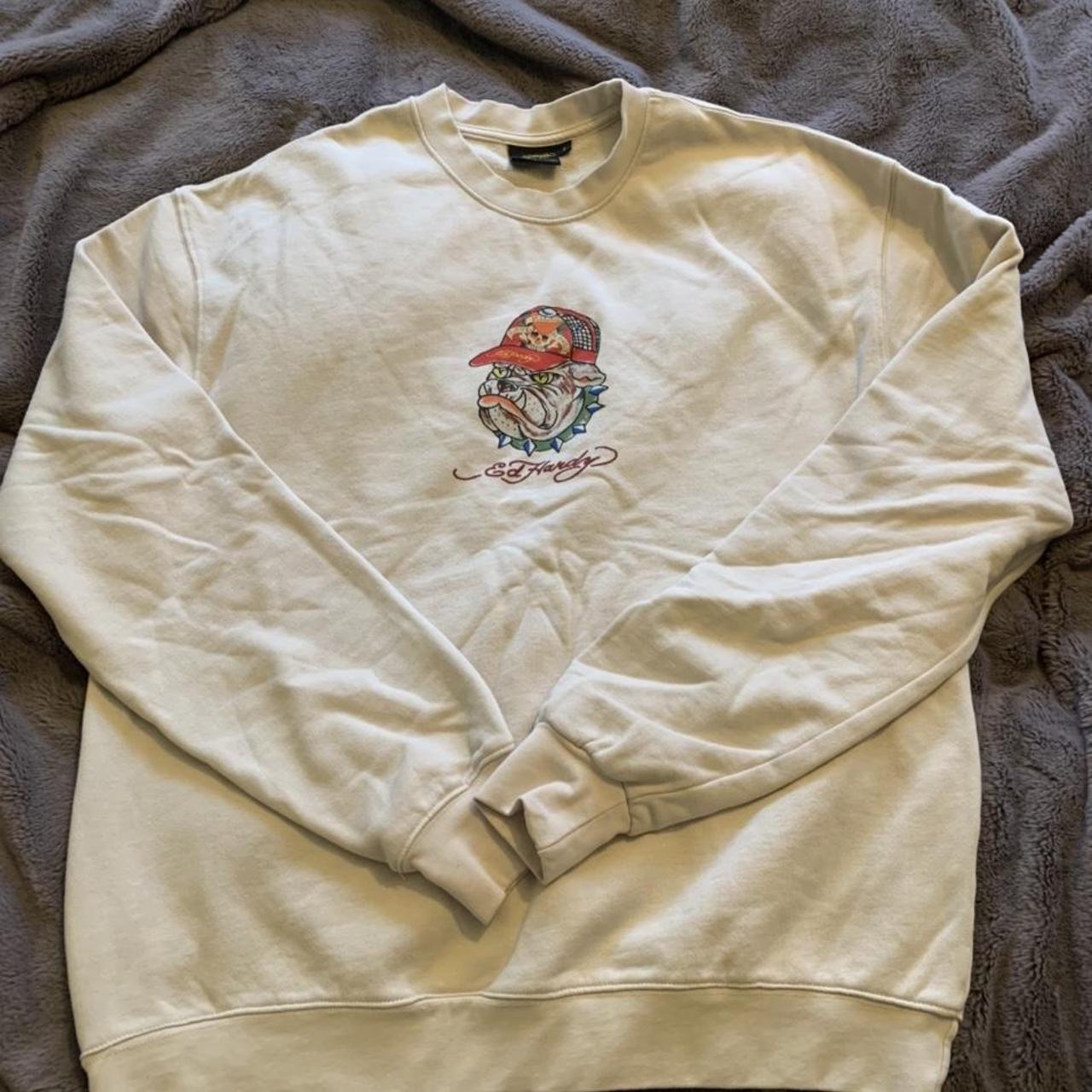 Ed Hardy Urban Outfitters Bulldog Sweatshirt -... - Depop