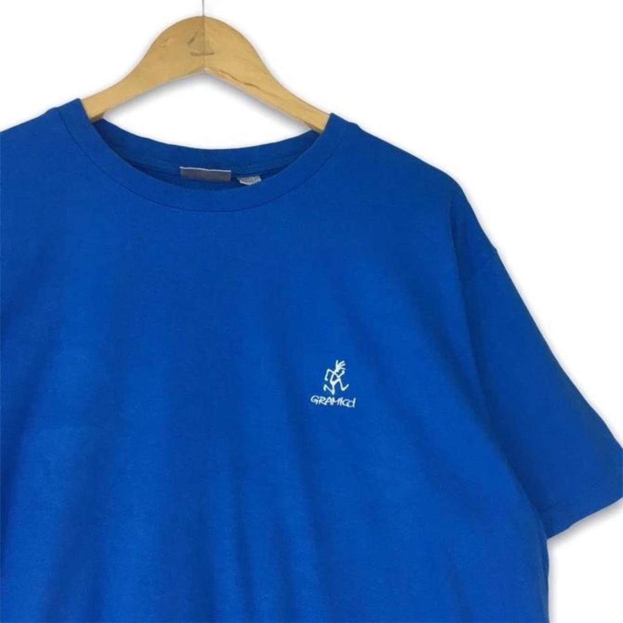 Rare design Gramicci Big logo men tshirt blue... - Depop