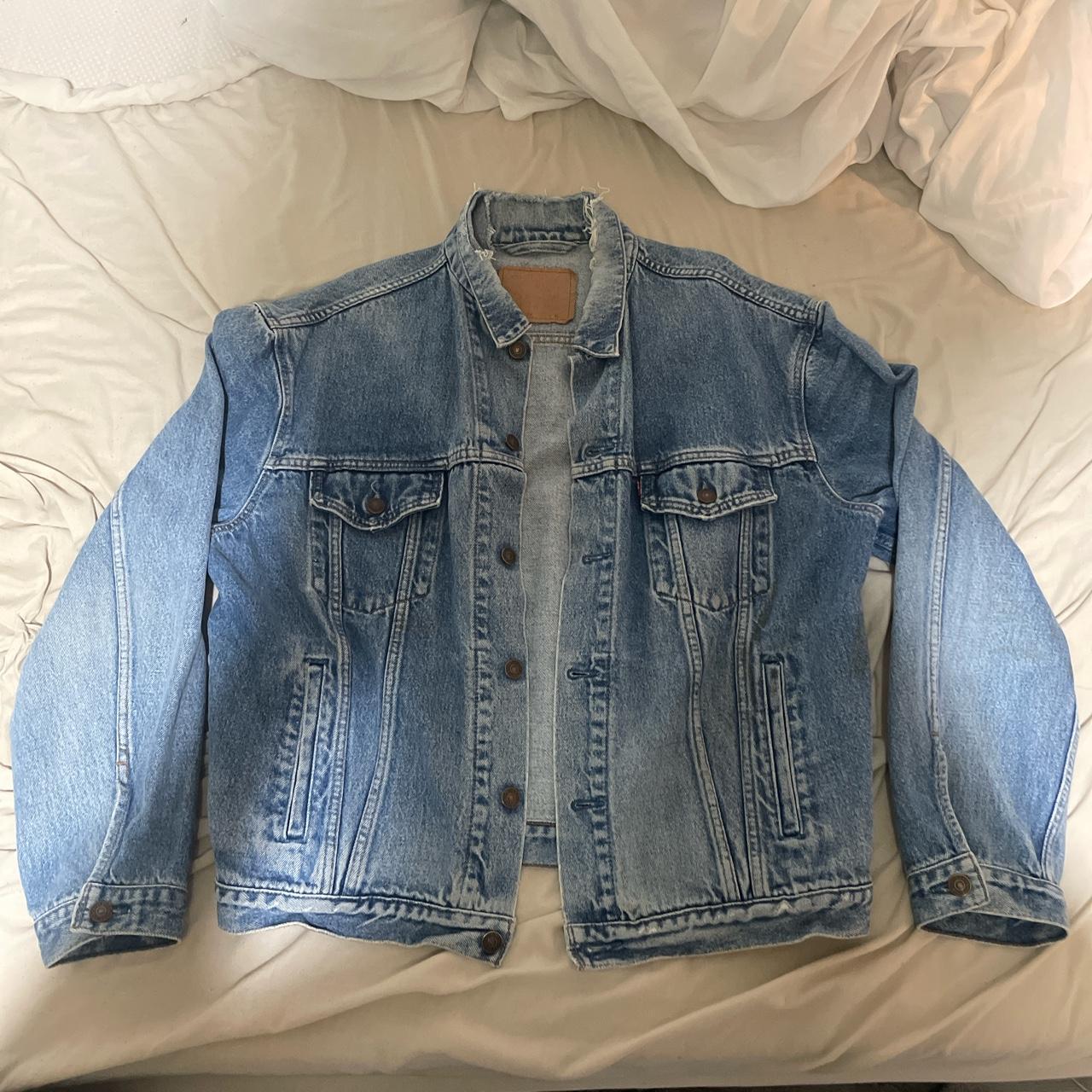 Levi vintage distressed denim jacket Boxy... - Depop