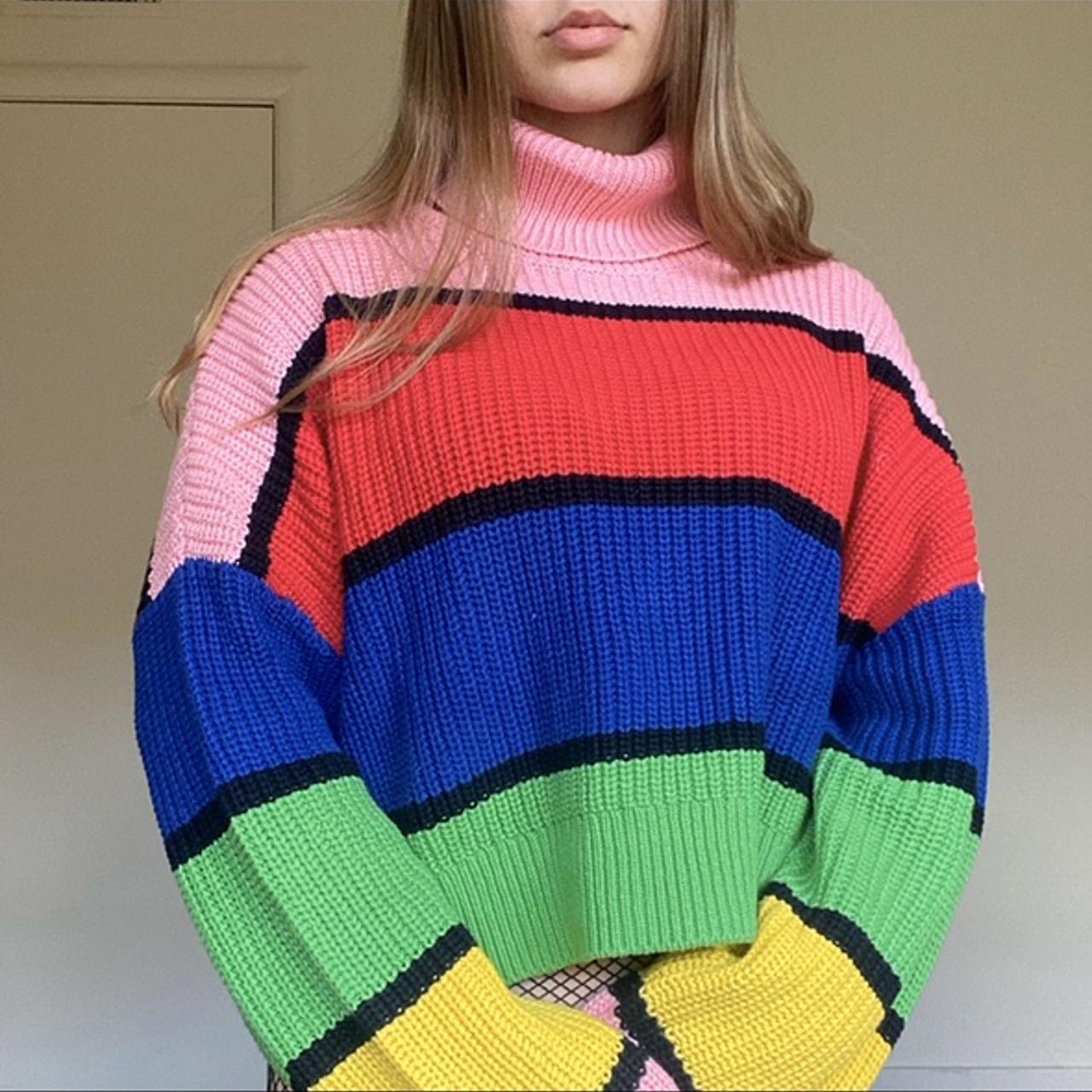 Lazy Oaf rainbow turtleneck bright and bold. Depop