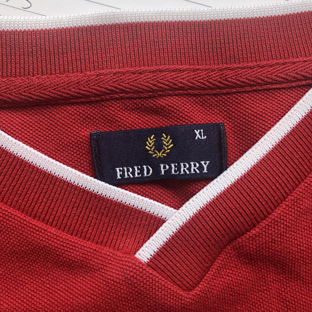 rare vintage red Fred Perry crop top In peng... - Depop