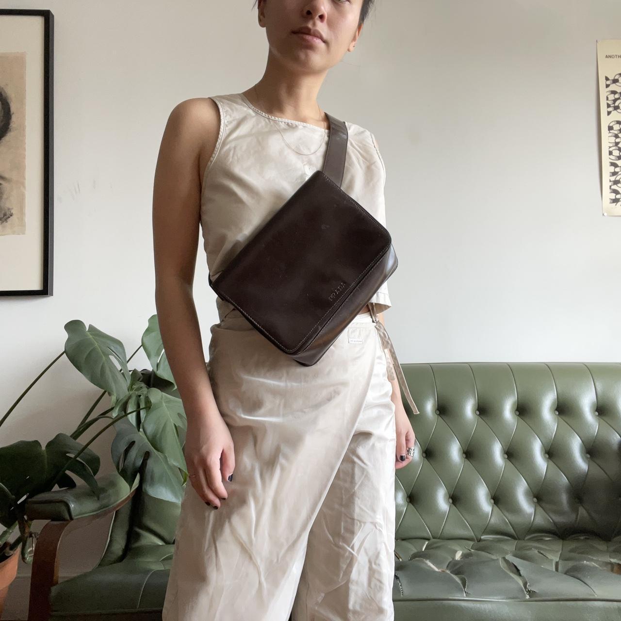 UhhhhhHh THE Prada ss 1999 waist bag in teak;...