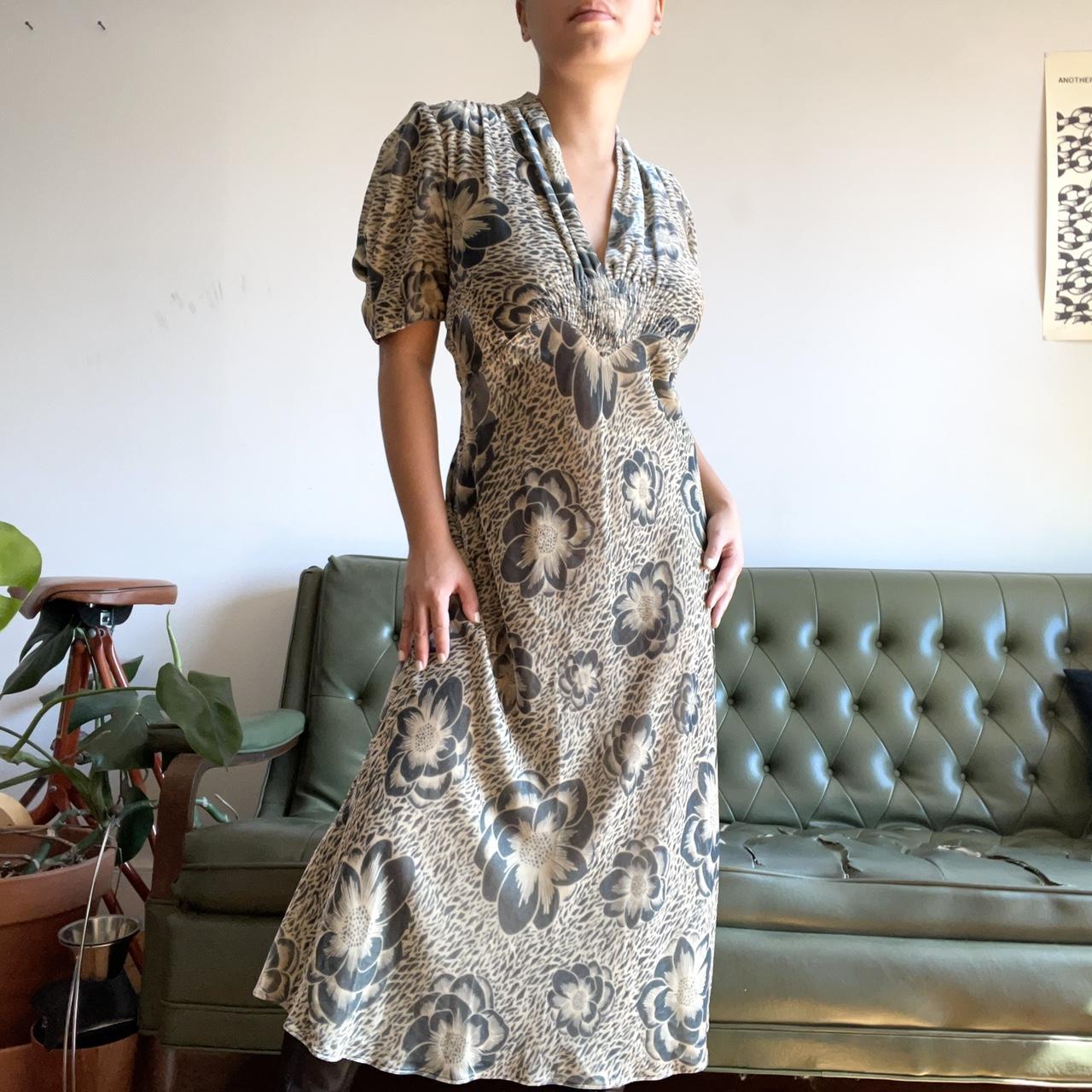 Women's Green and Yellow Dress Depop