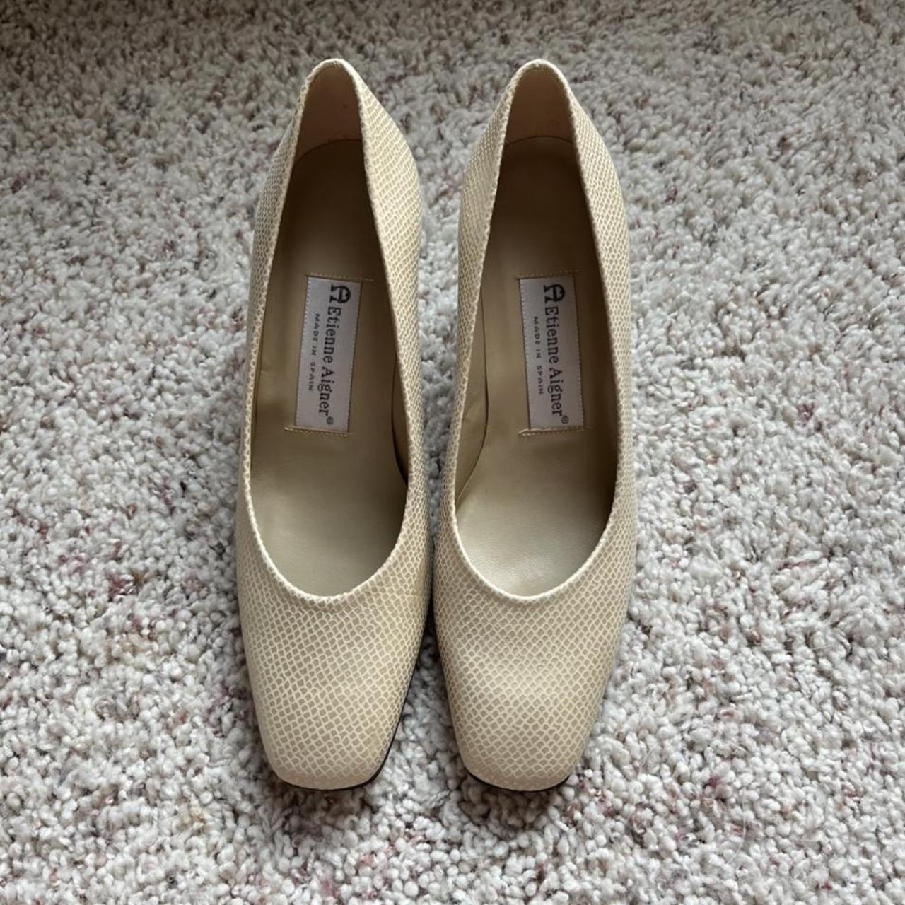 Vintage Etienne Aigner Valencia Pumps. Size 7, cream... Depop