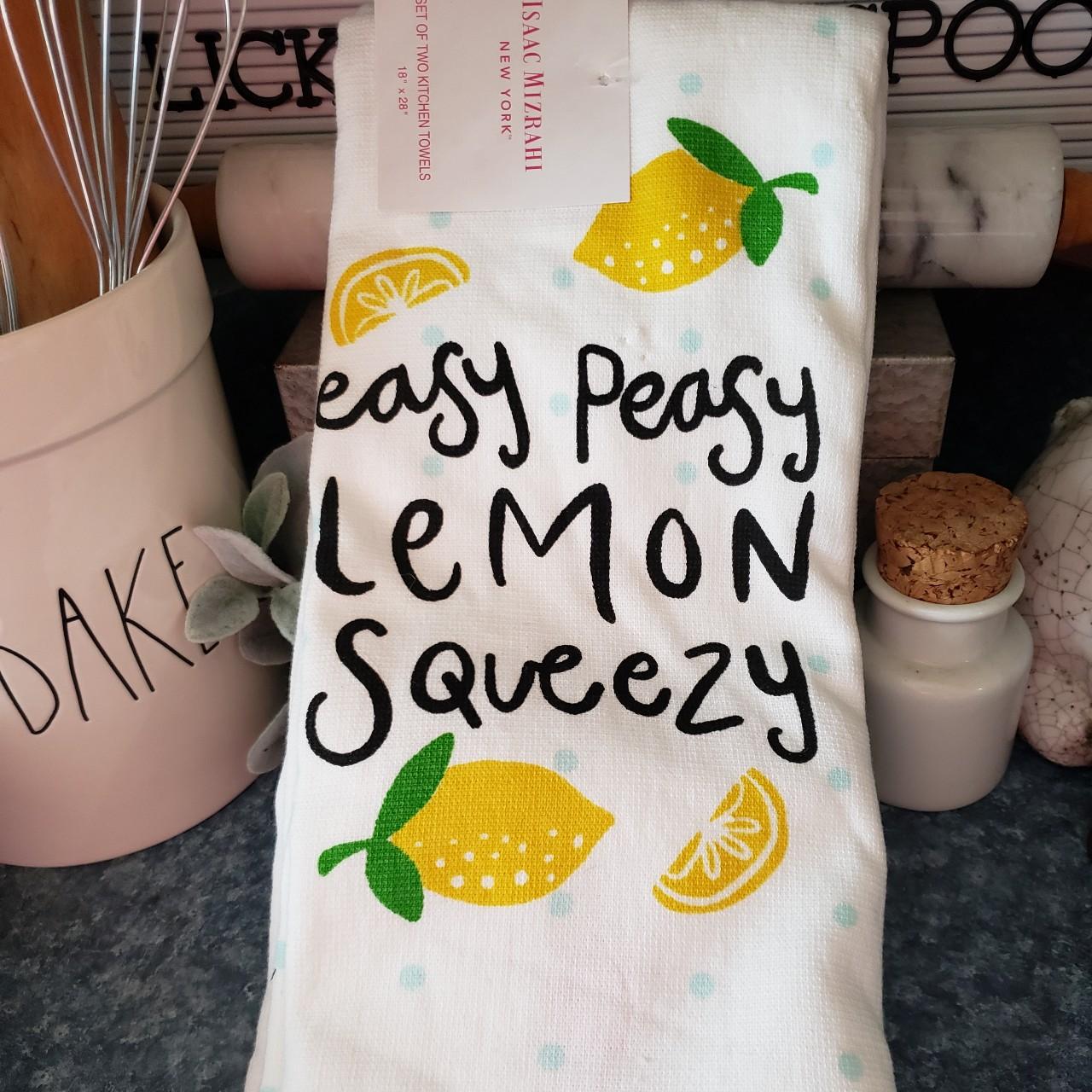 New! Easy Peasy Lemon Squeezy Kitchen Dish Towel set 2 Summer Spring  Lemons