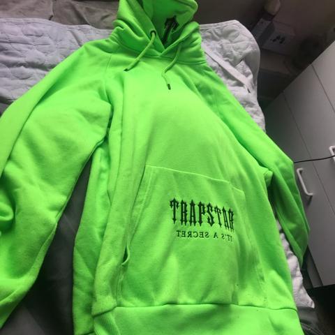 Trapstar Slime Neon Green Snood Hoodie Built in. Depop