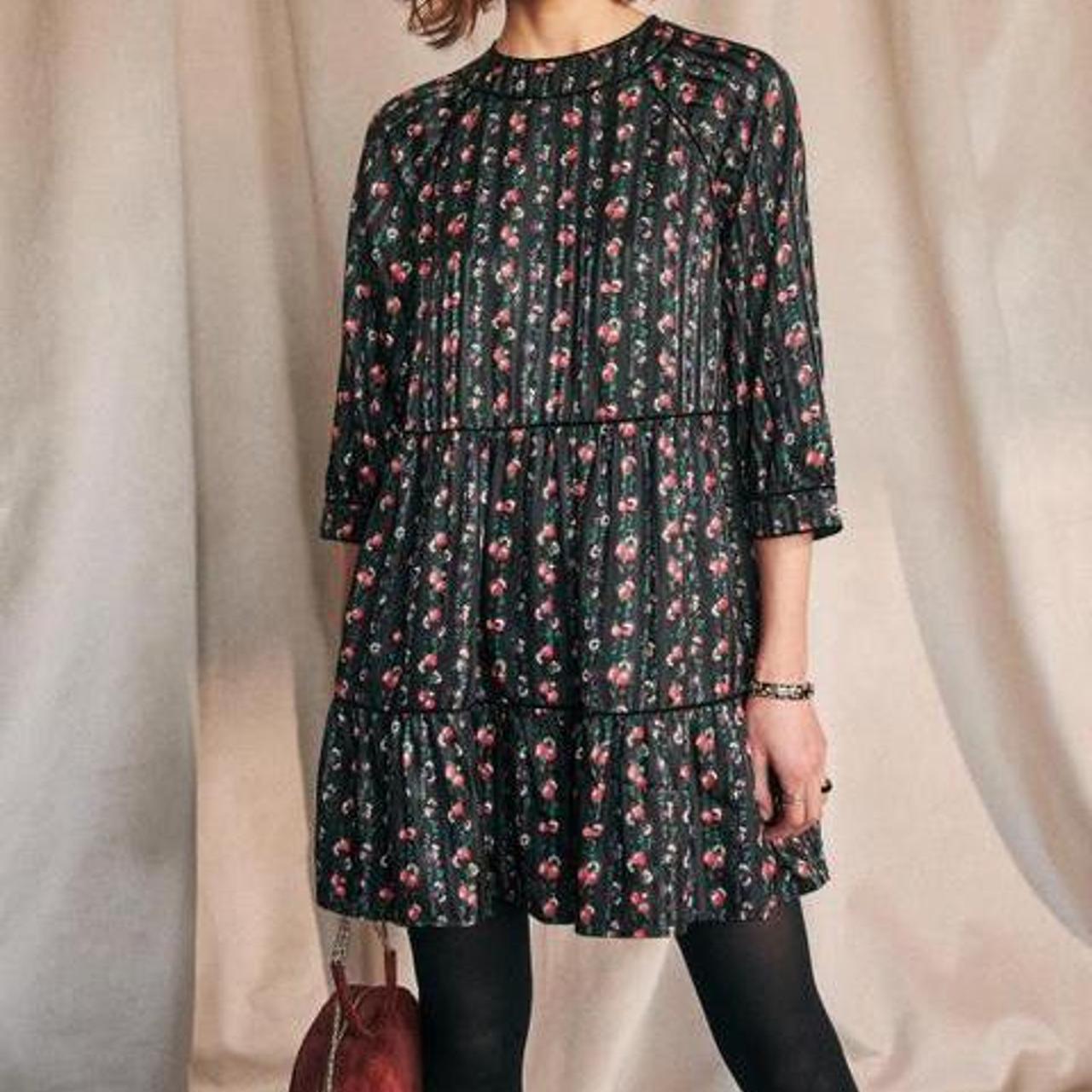 Sezane Gladys dress in flowers folk print Excellent... - Depop