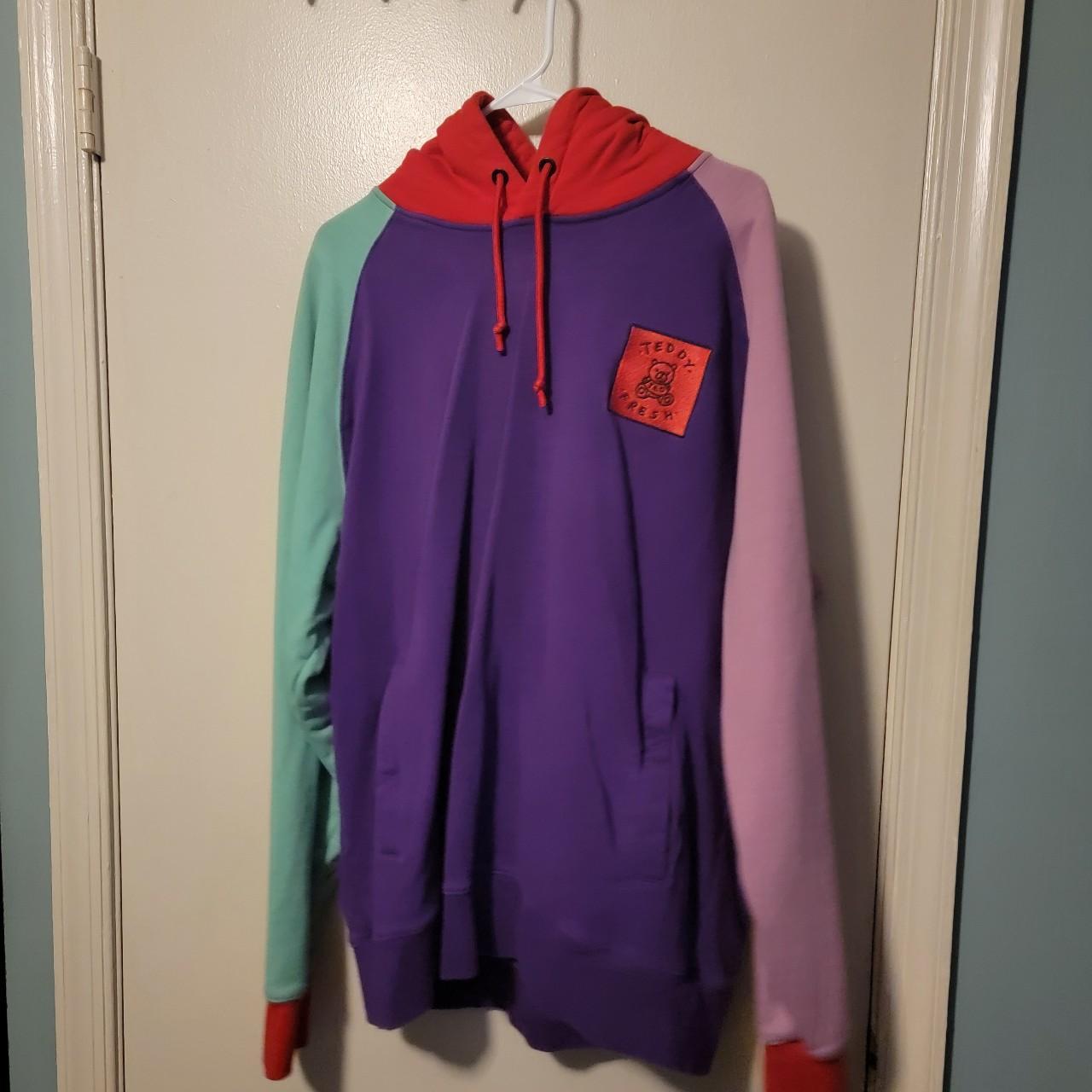 Teddy Fresh color block hoodie. This hoodie is