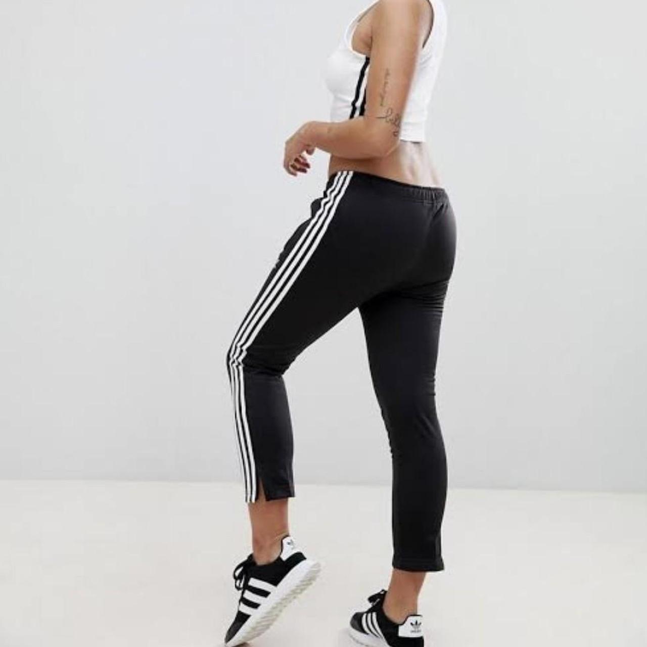 Adidas 3 stripe cigarette pants on sale