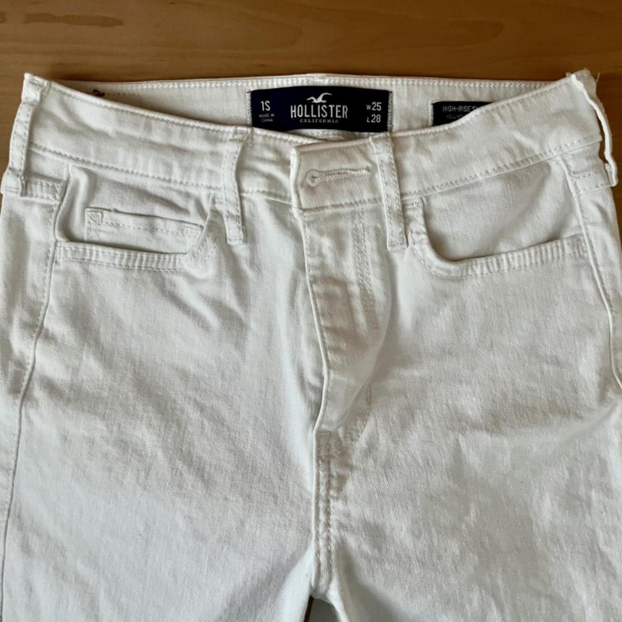 Hollister white high rise super skinny jeans Size 1... - Depop