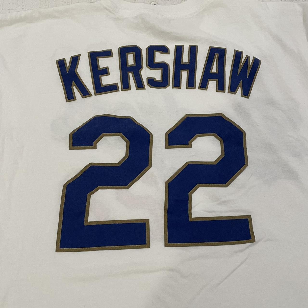 Blue LA Dodgers Button Up Jersey Kershaw-22 Size- - Depop