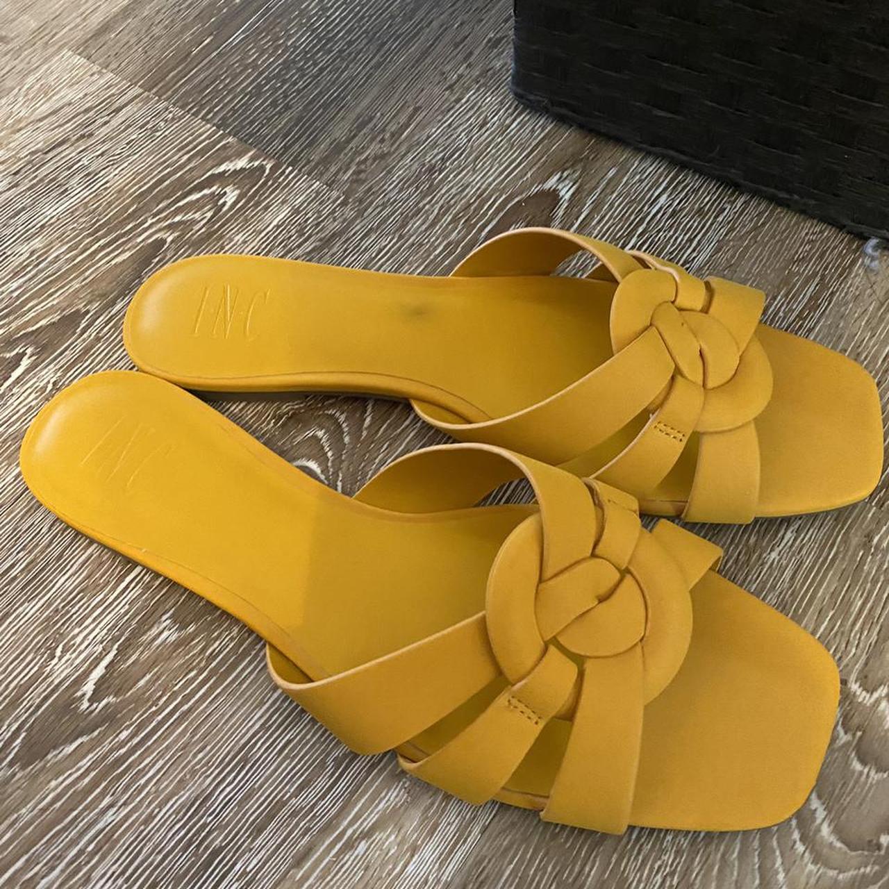 mustard yellow flat sandals