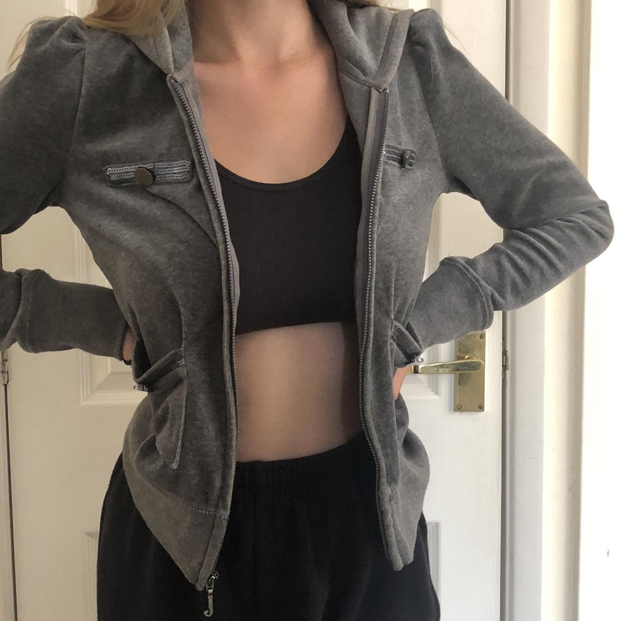 authentic vintage juicy couture velour grey zip up... - Depop