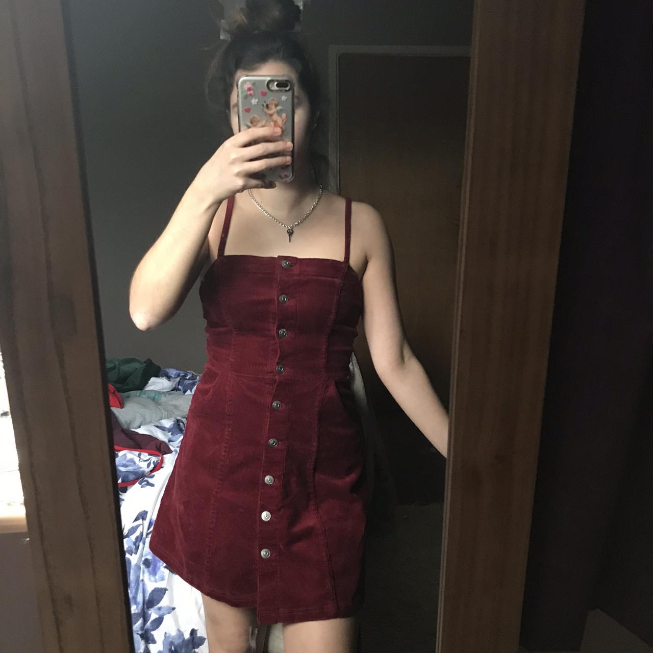 what color jewelry goes with a burgundy dress WOMEN'S SLEEVELESS POCKETS CORDUROY OVERALL MINI DRESS –  Wholesalefashiontrends.com main image 0