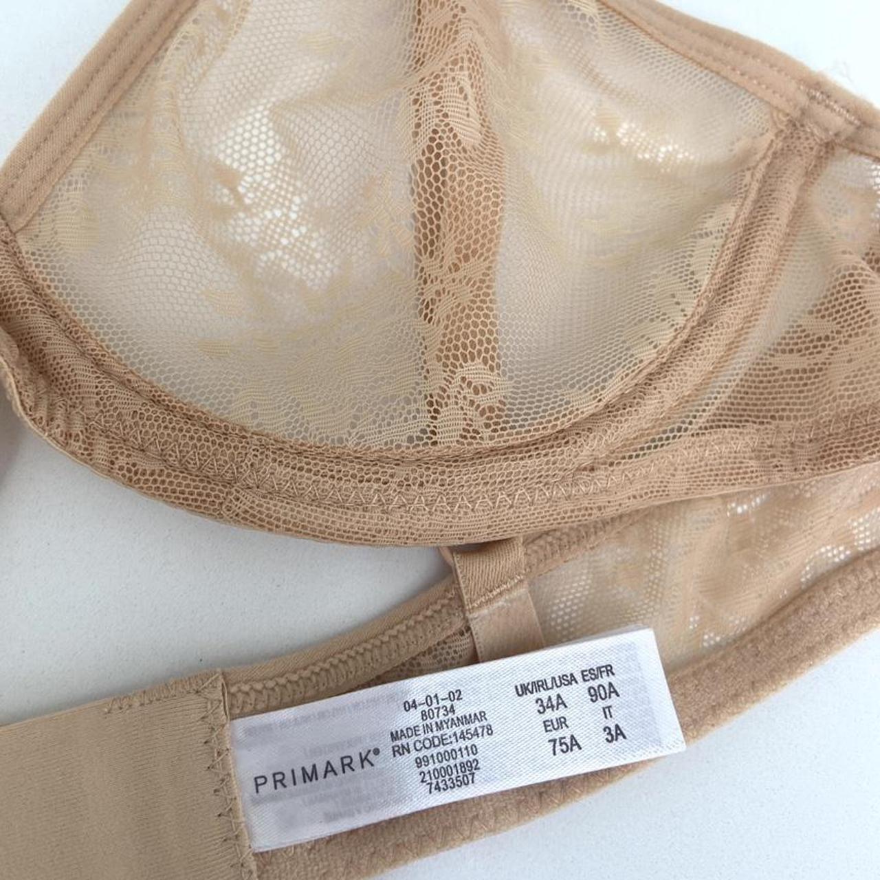Primark Nude laced sheer unlined bra worn once🤎 Size... - Depop