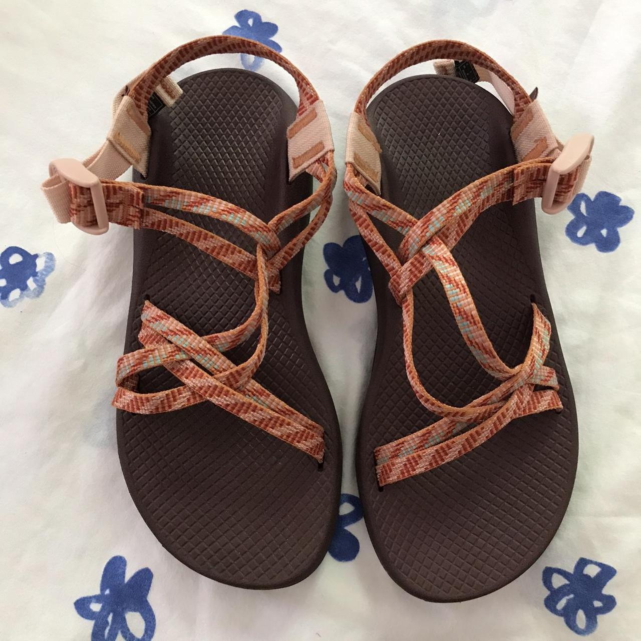 Chaco Women’s Z/Cloud X Sandals in Peach Coral, size... - Depop