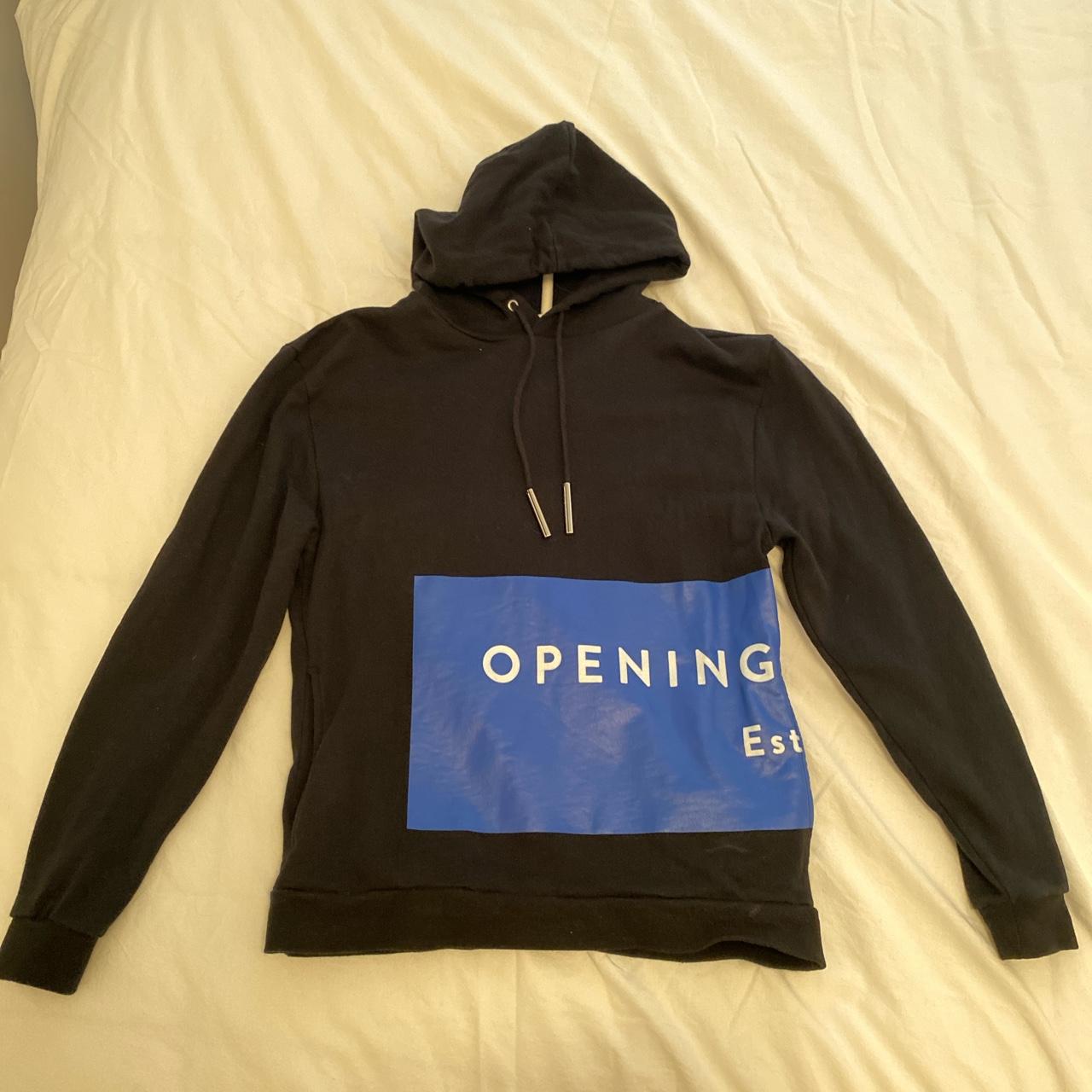 Opening Ceremony Mens Black And Blue Hoodie Depop