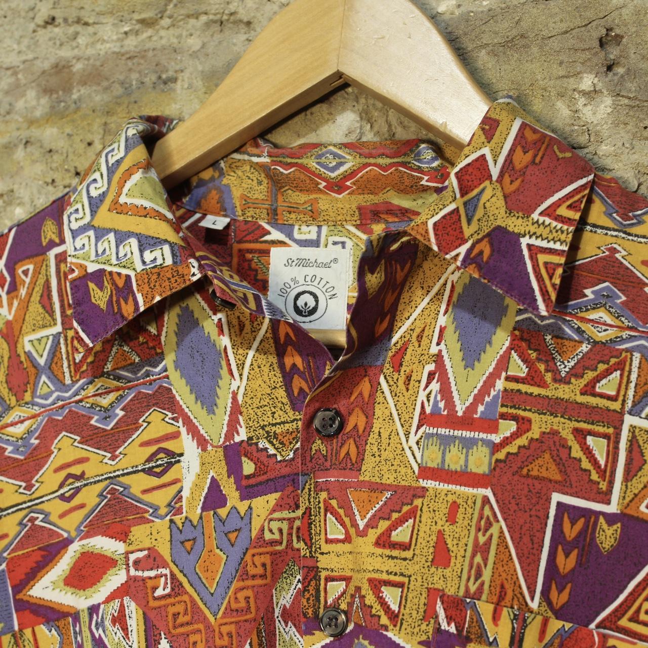 St. Michael Vintage short sleeve shirt. UKL 100%... - Depop