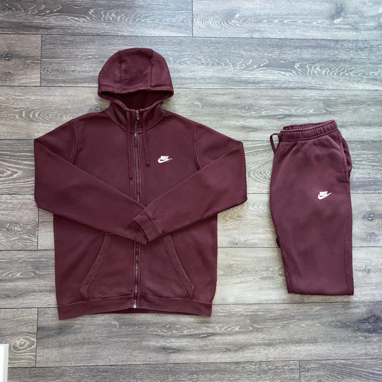 nike tracksuit maroon