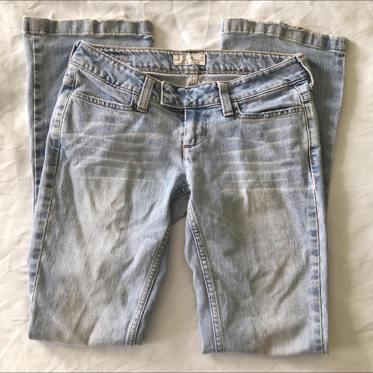 Vintage Y2K 2000s American Eagle Light Blue Jeans... - Depop