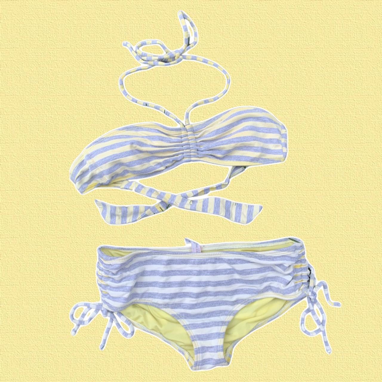 American Vintage Women's Yellow and Grey Suit Depop