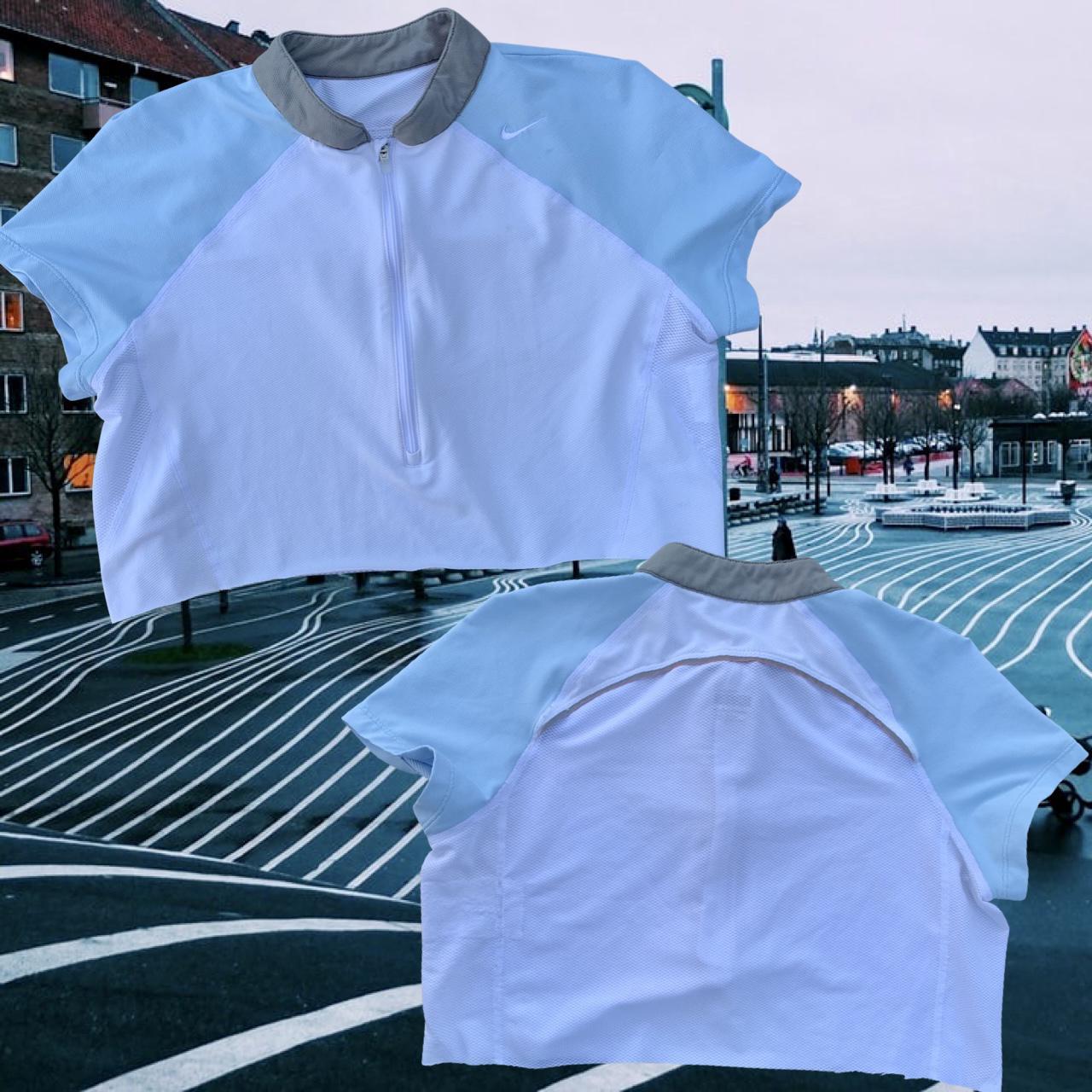 NIKE MESH BABY BLUE CROPPED TOP 🦋 SUCH A CUTE... Depop