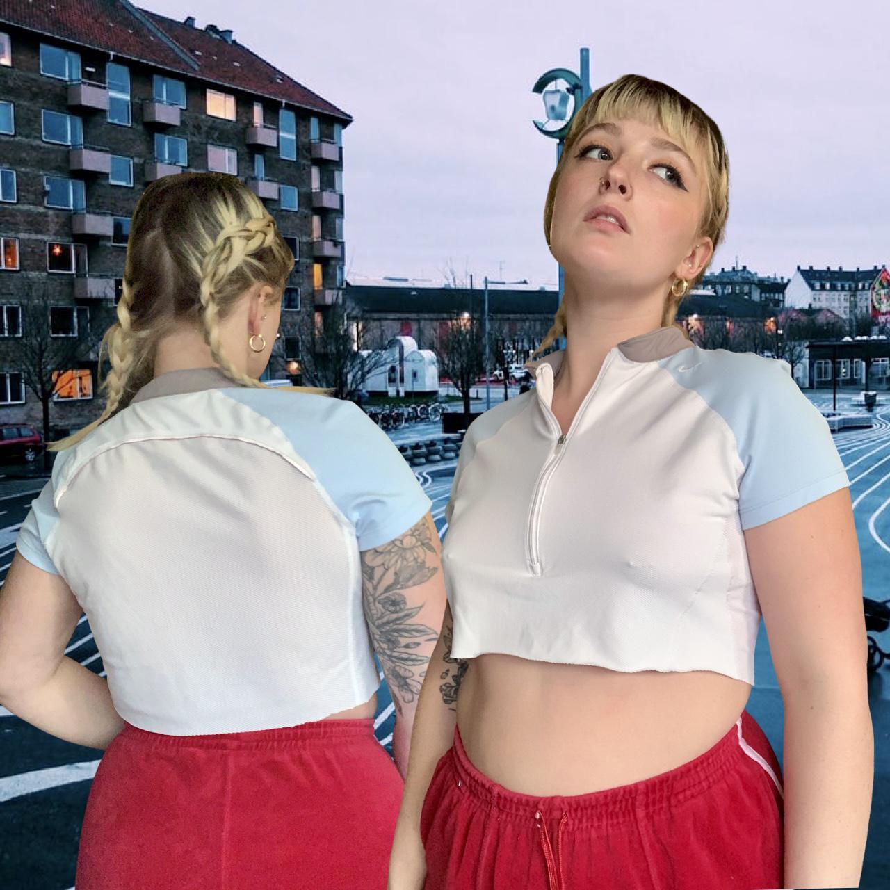 NIKE MESH BABY BLUE CROPPED TOP 🦋 SUCH A CUTE... Depop