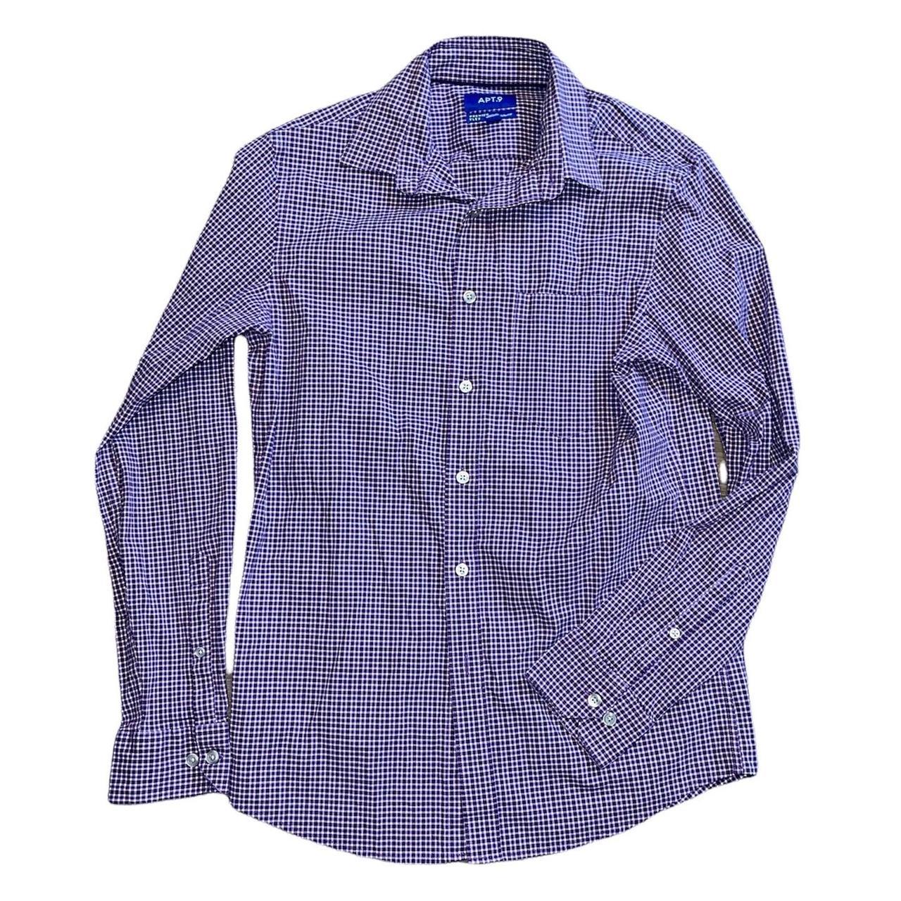 Apt 9 Men’s small purple slim plaid shirt great... - Depop