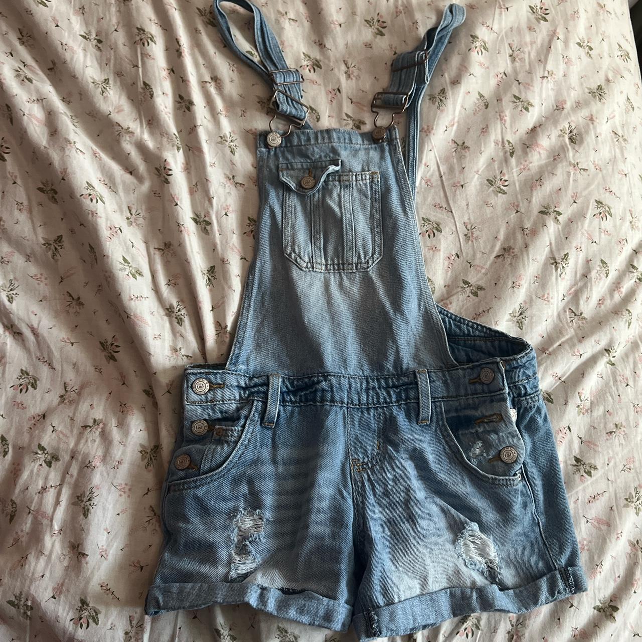 Y2k Lei short overalls 💙 labeled a size XS. Super... - Depop