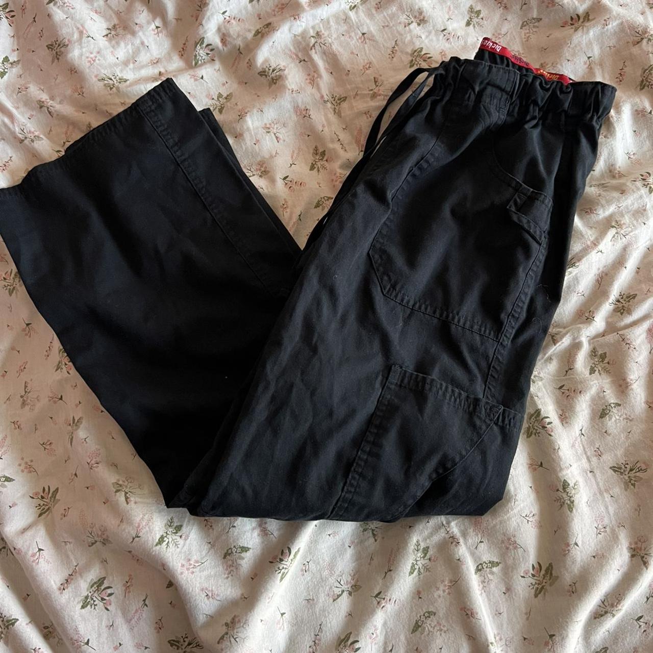 Black Dickie’s cargo pant style scrubs. Adjustable... Depop